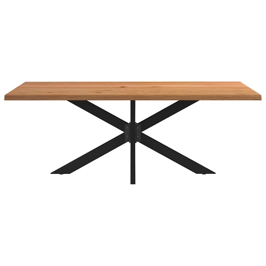 Eettafel met natuurlijke rand massief eikenhout rechthoekig