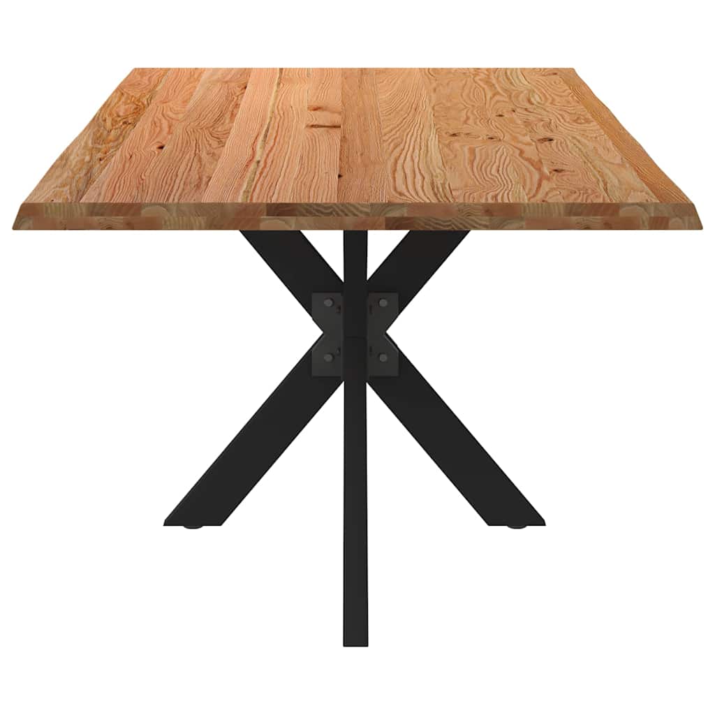 Eettafel met natuurlijke rand massief eikenhout rechthoekig