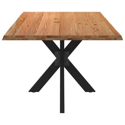 Eettafel met natuurlijke rand massief eikenhout rechthoekig