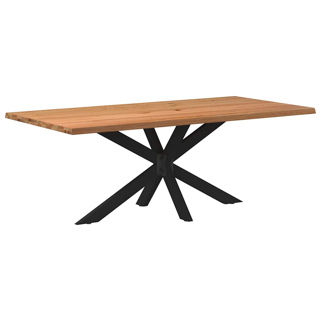 Eettafel met natuurlijke rand massief eikenhout rechthoekig
