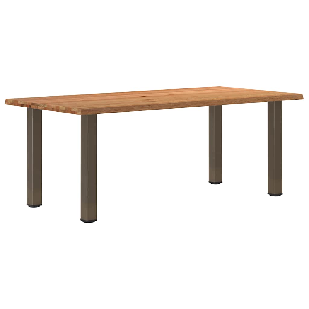 Eettafel met natuurlijke rand massief eikenhout rechthoekig