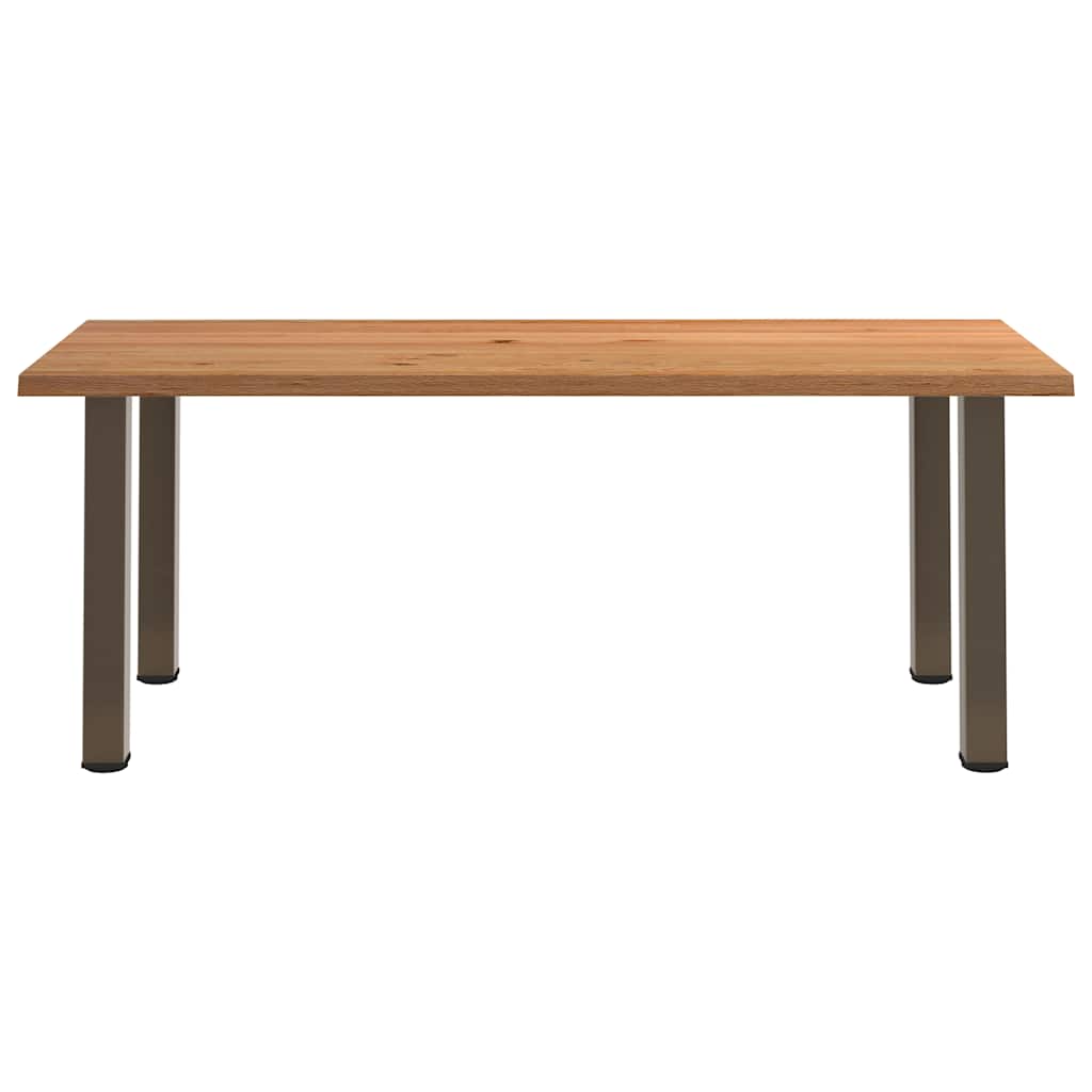 Eettafel met natuurlijke rand massief eikenhout rechthoekig
