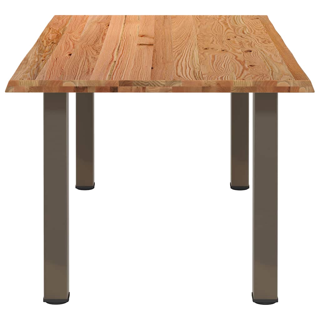 Eettafel met natuurlijke rand massief eikenhout rechthoekig