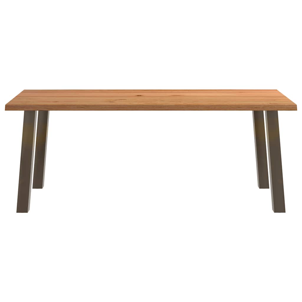 Eettafel met natuurlijke rand massief eikenhout rechthoekig