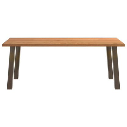 Eettafel met natuurlijke rand massief eikenhout rechthoekig