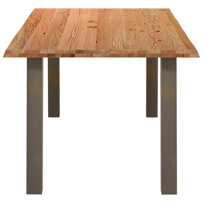 Eettafel met natuurlijke rand massief eikenhout rechthoekig