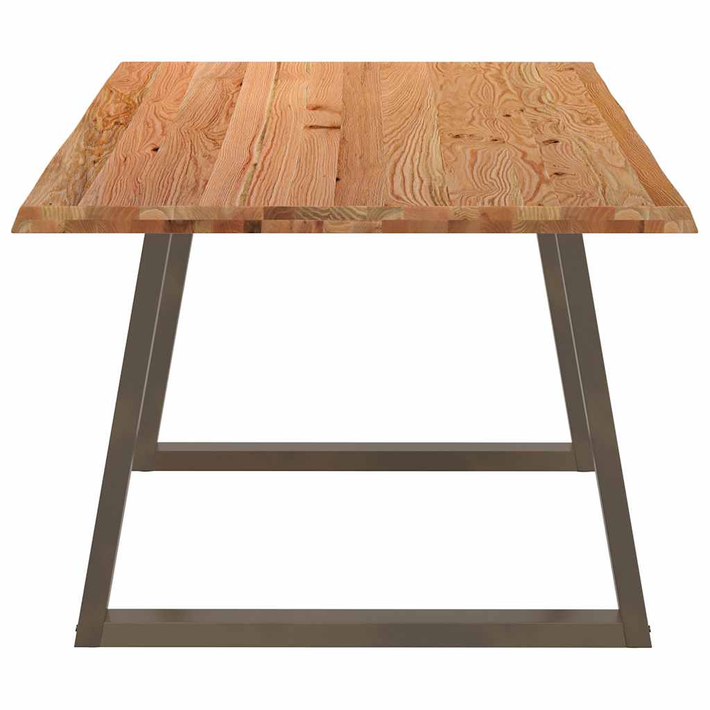 Eettafel met natuurlijke rand 200x100x74 cm massief eikenhout