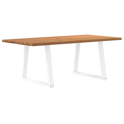 Eettafel met natuurlijke rand 200x100x74 cm massief eikenhout