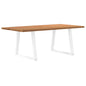 Eettafel met natuurlijke rand 200x100x74 cm massief eikenhout