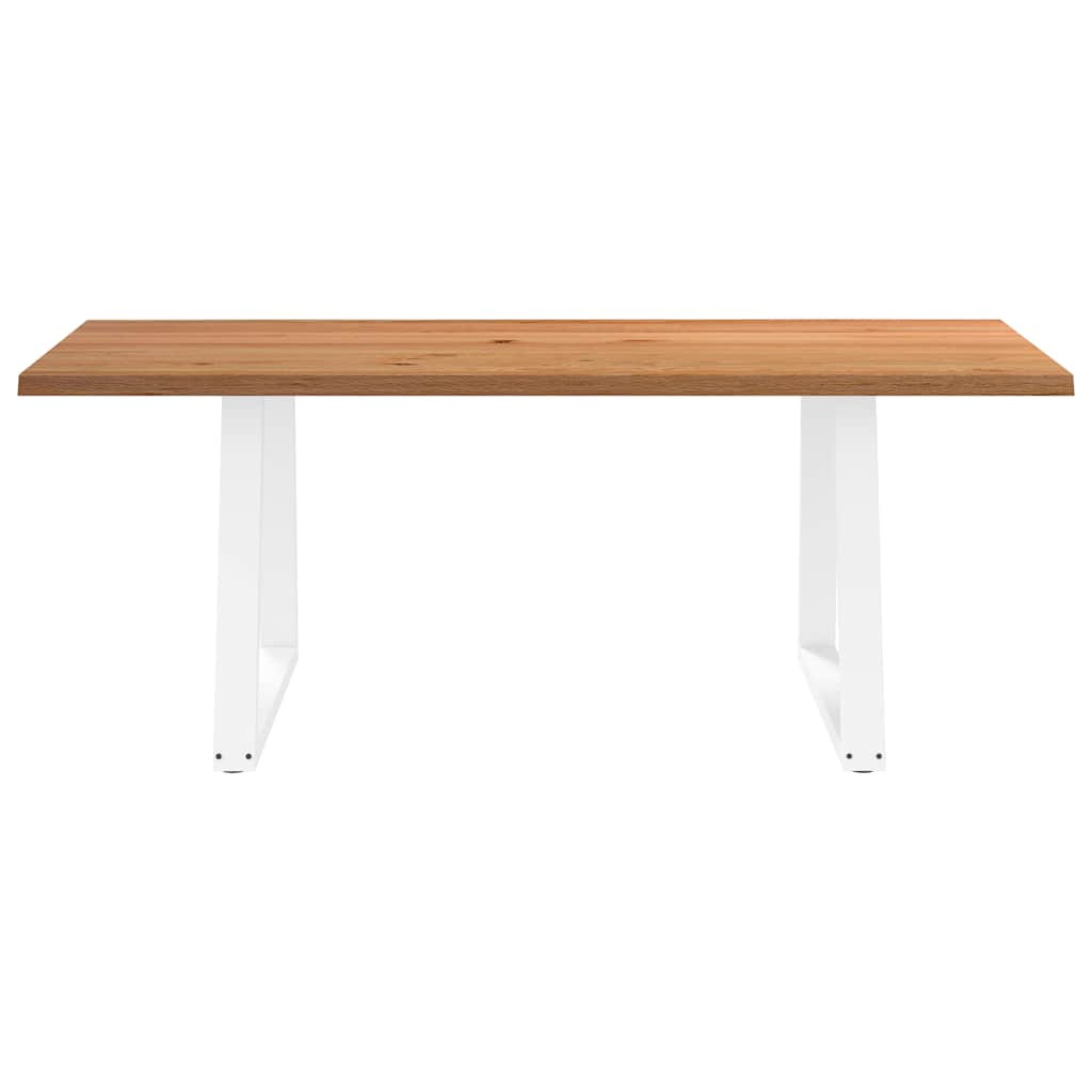 Eettafel met natuurlijke rand 200x100x74 cm massief eikenhout