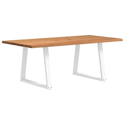 Eettafel met natuurlijke rand 200x100x74 cm massief eikenhout