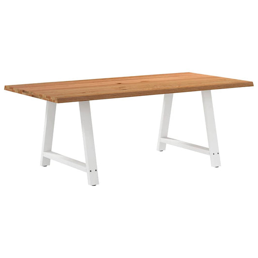 Eettafel met natuurlijke rand massief eikenhout rechthoekig