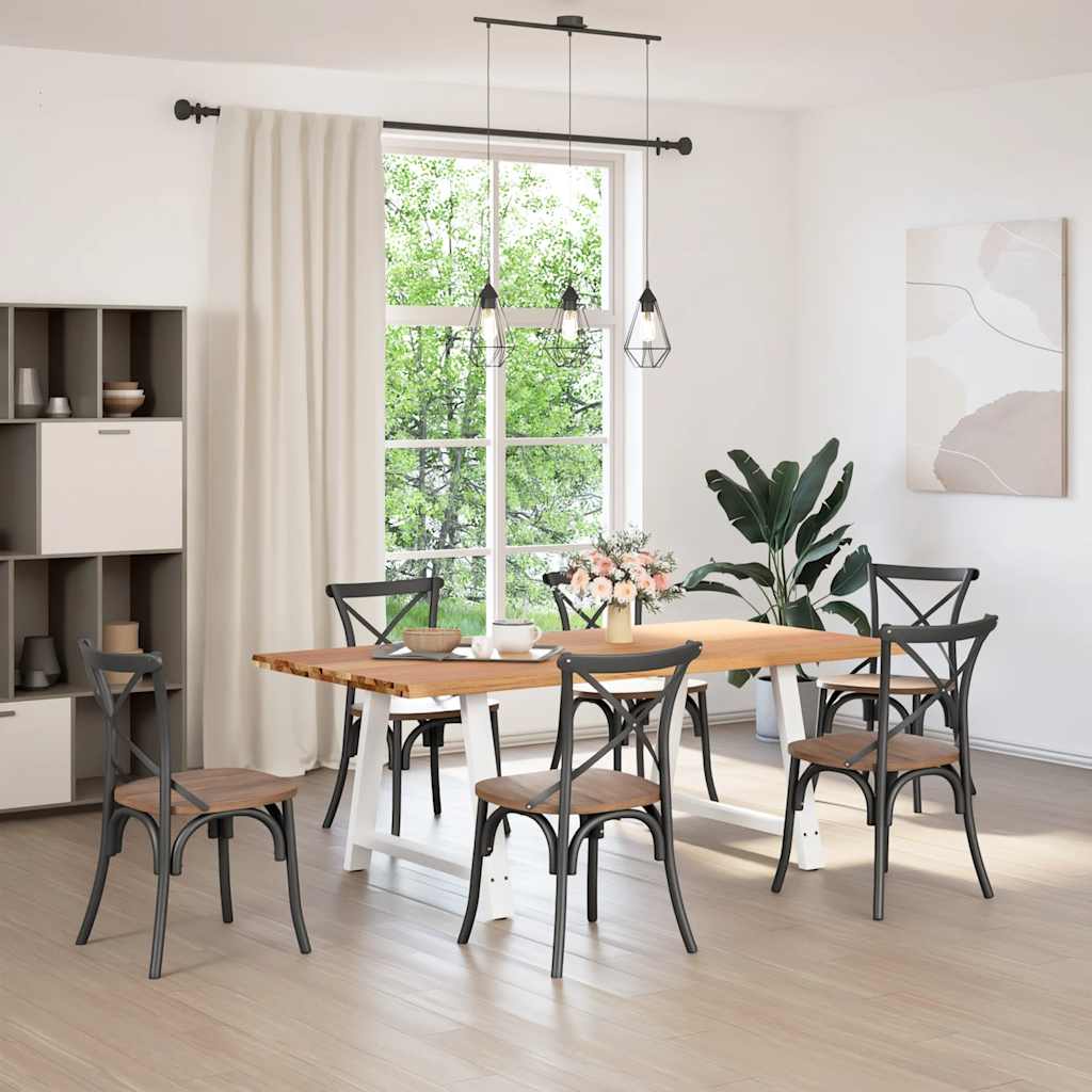 Eettafel met natuurlijke rand massief eikenhout rechthoekig
