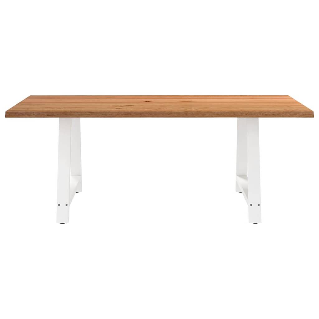 Eettafel met natuurlijke rand massief eikenhout rechthoekig