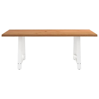 Eettafel met natuurlijke rand massief eikenhout rechthoekig