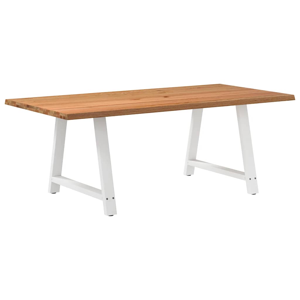 Eettafel met natuurlijke rand massief eikenhout rechthoekig