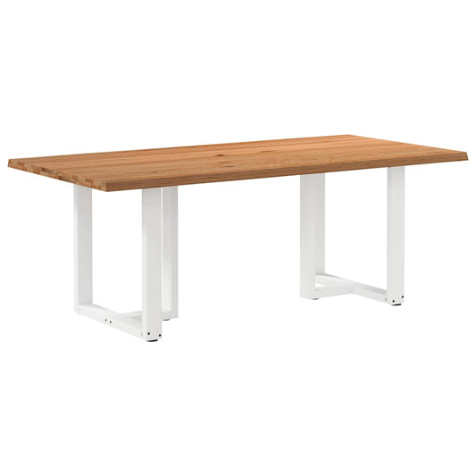 Eettafel met natuurlijke rand massief eikenhout rechthoekig