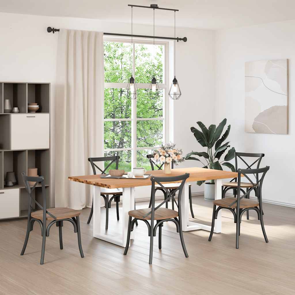 Eettafel met natuurlijke rand massief eikenhout rechthoekig