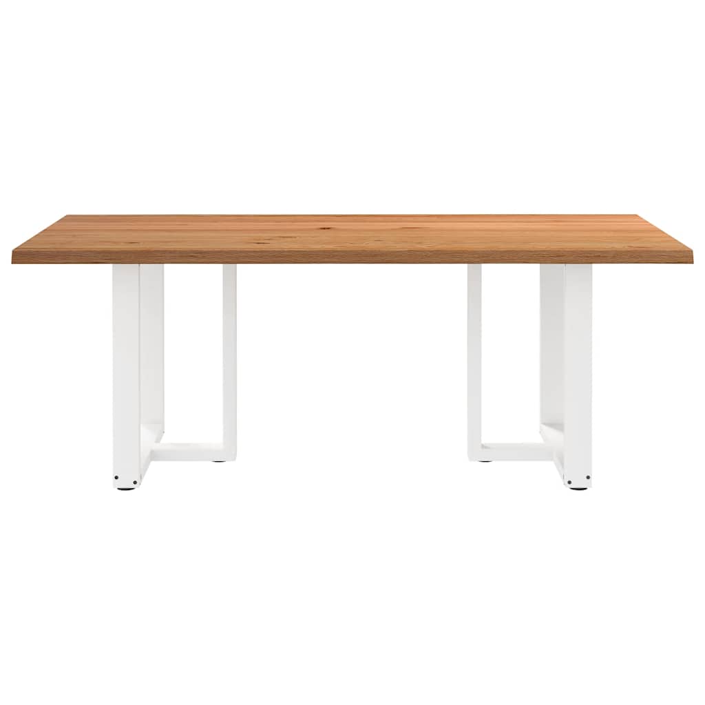 Eettafel met natuurlijke rand massief eikenhout rechthoekig