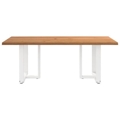 Eettafel met natuurlijke rand massief eikenhout rechthoekig