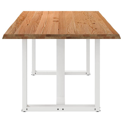 Eettafel met natuurlijke rand massief eikenhout rechthoekig