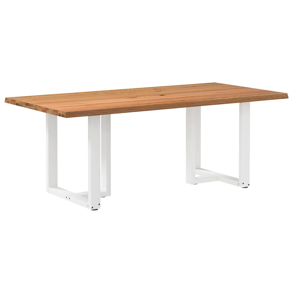 Eettafel met natuurlijke rand massief eikenhout rechthoekig