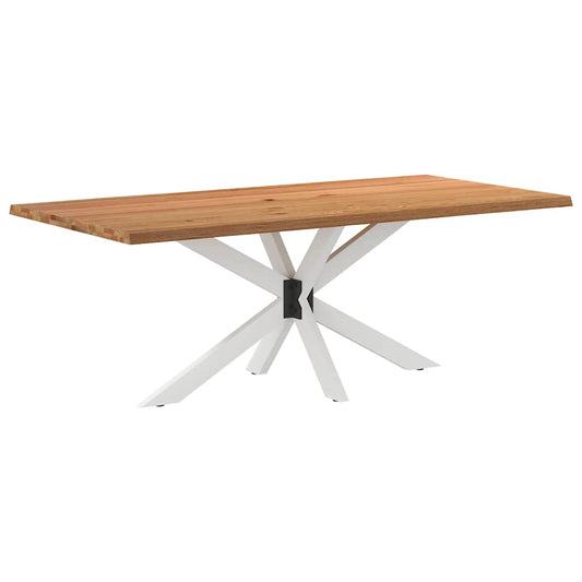 Eettafel met natuurlijke rand massief eikenhout rechthoekig