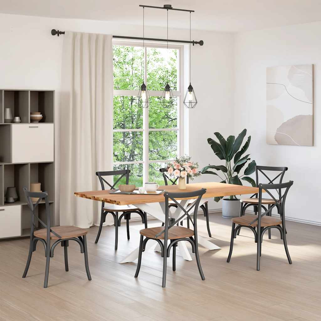 Eettafel met natuurlijke rand massief eikenhout rechthoekig