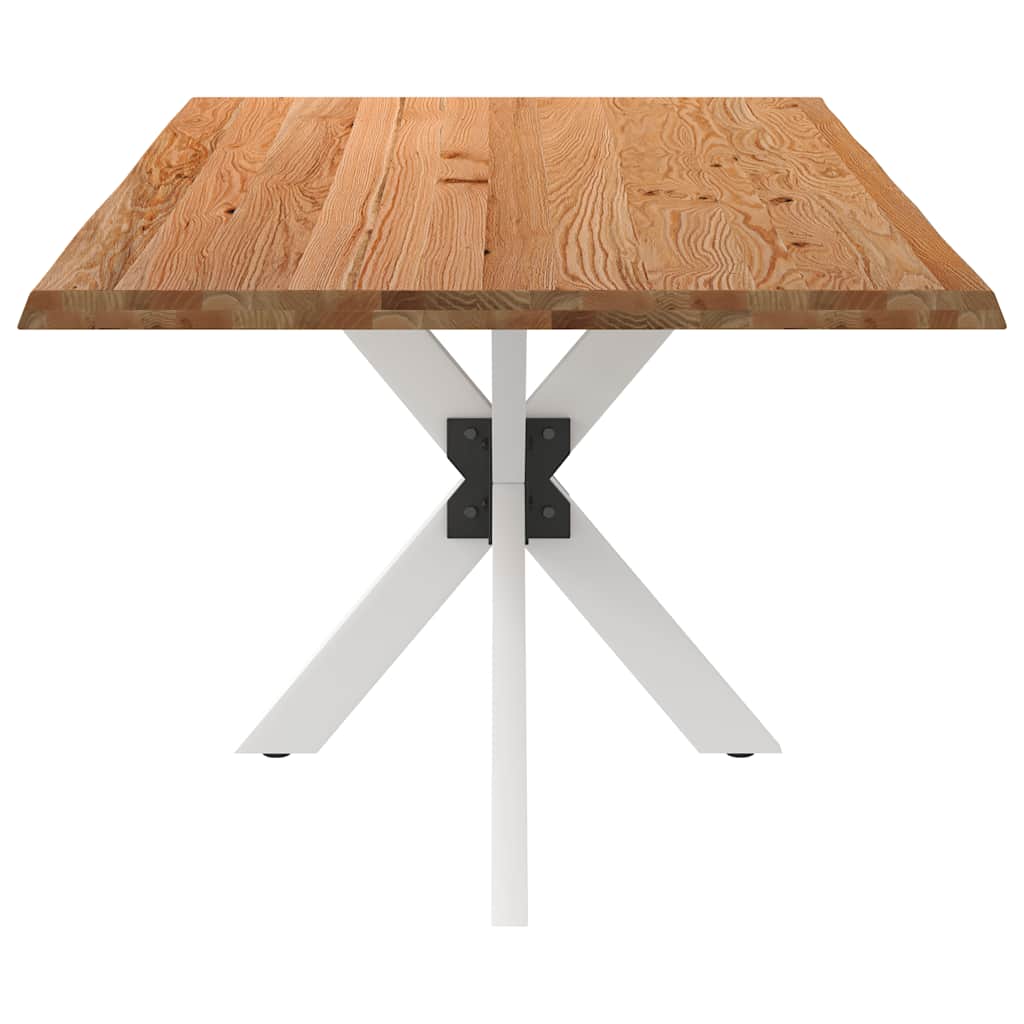 Eettafel met natuurlijke rand massief eikenhout rechthoekig