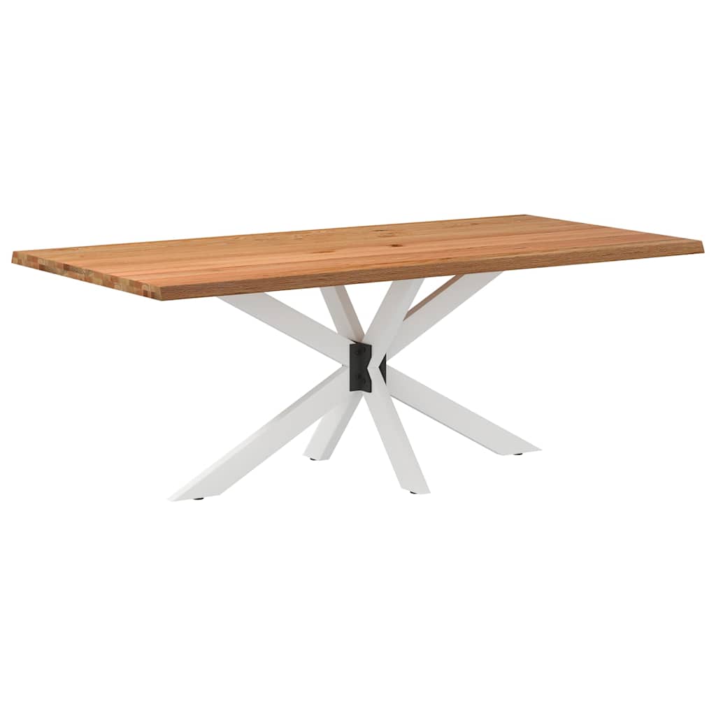 Eettafel met natuurlijke rand massief eikenhout rechthoekig