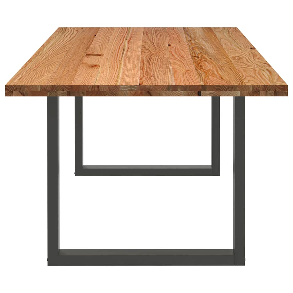 Eettafel rechthoekig 220x100x74 cm massief eikenhout lichtbruin