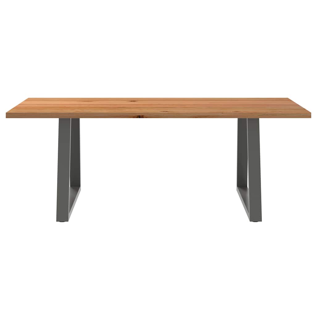 Eettafel rechthoekig 220x100x74 cm massief eikenhout lichtbruin
