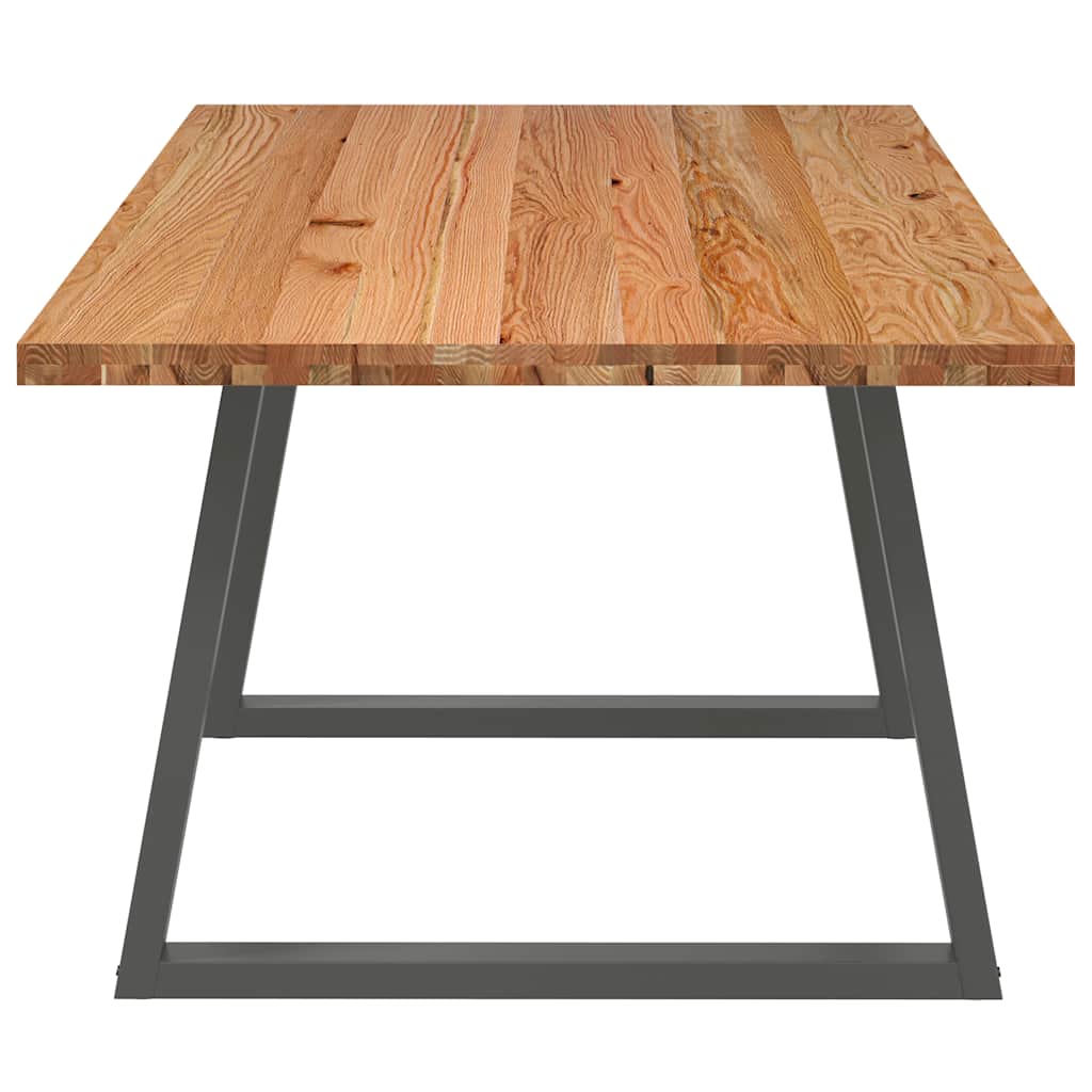 Eettafel rechthoekig 220x100x74 cm massief eikenhout lichtbruin