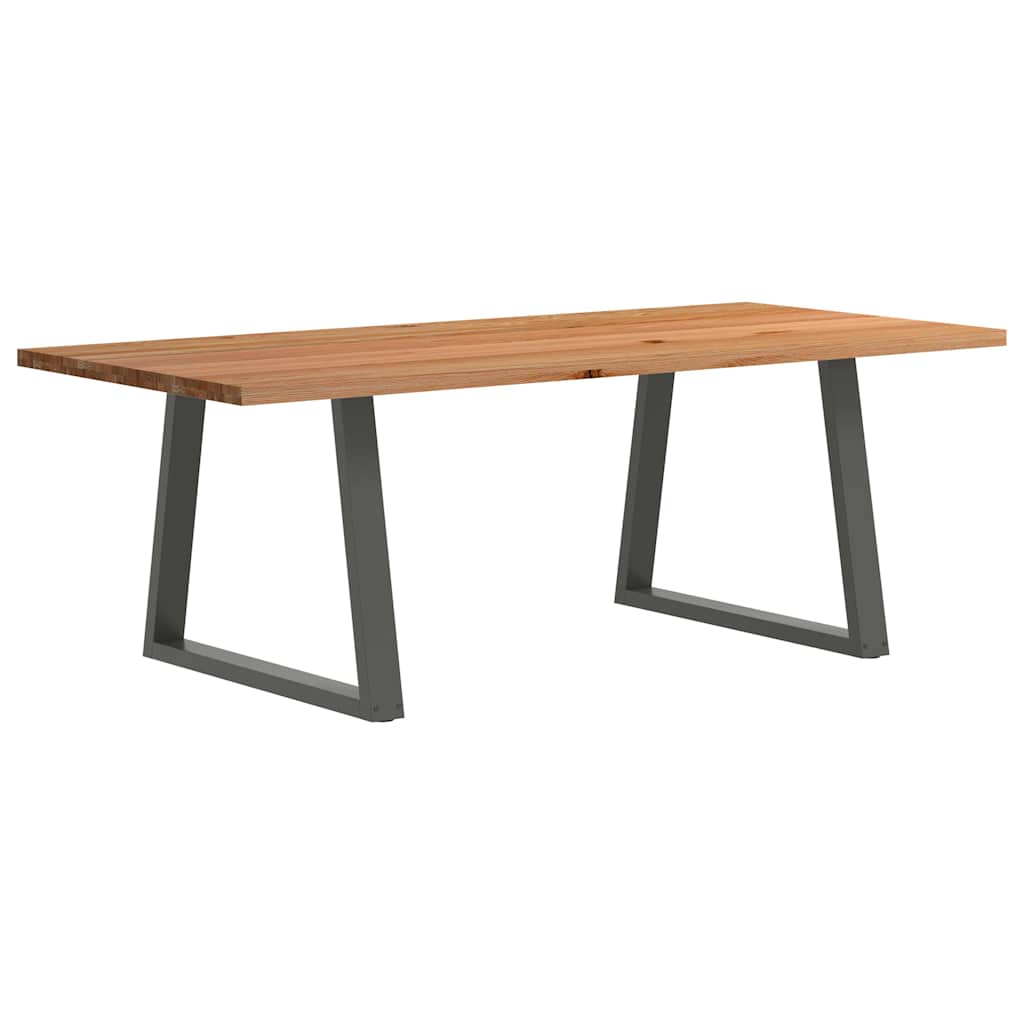 Eettafel rechthoekig 220x100x74 cm massief eikenhout lichtbruin