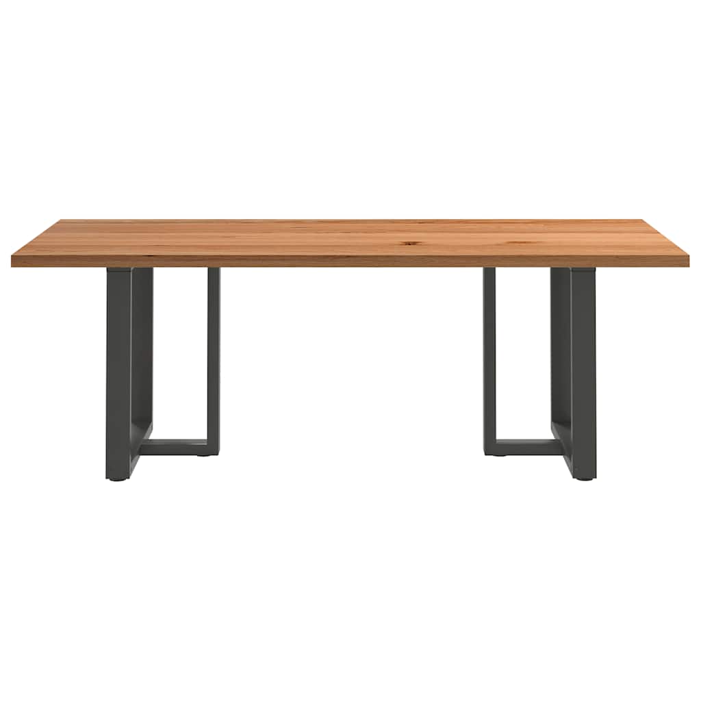 Eettafel rechthoekig 220x100x74 cm massief eikenhout lichtbruin