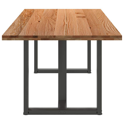 Eettafel rechthoekig 220x100x74 cm massief eikenhout lichtbruin