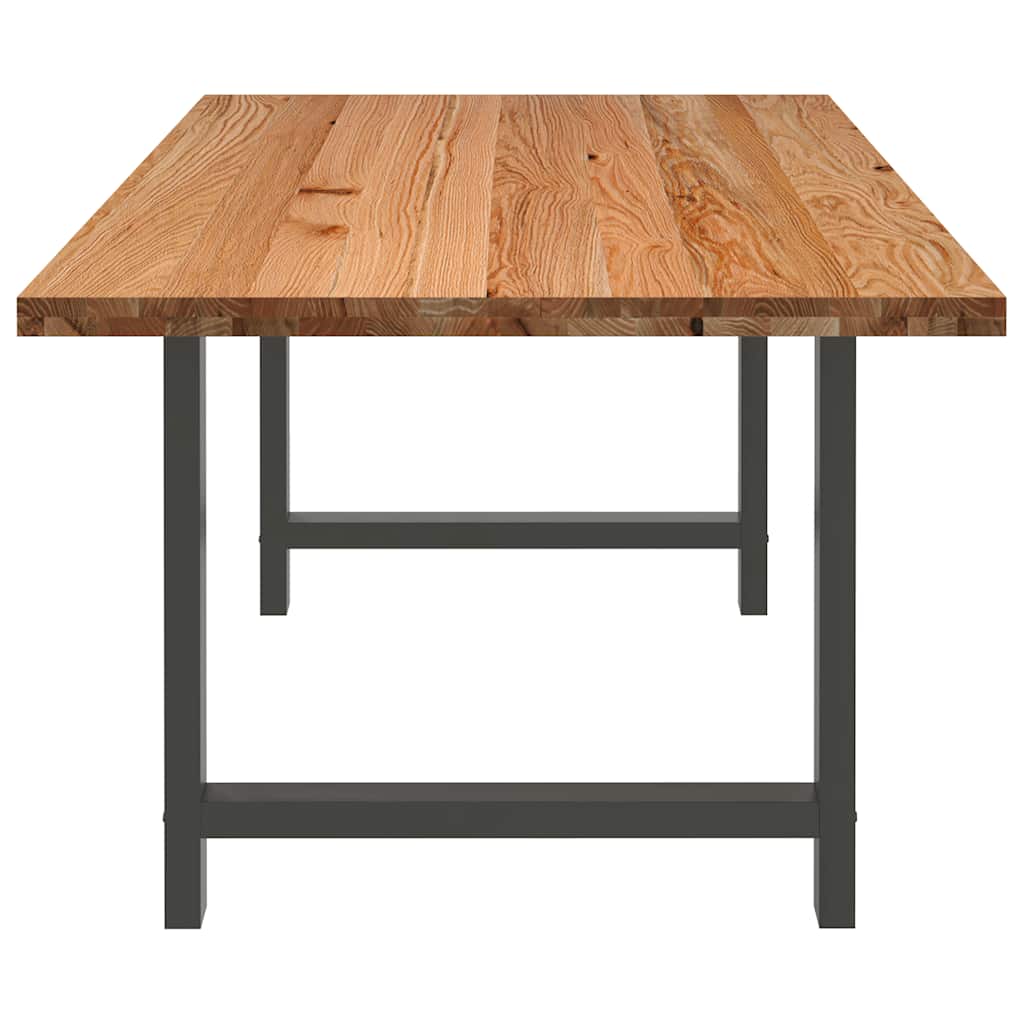 Eettafel rechthoekig 220x100x74 cm massief eikenhout lichtbruin