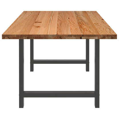 Eettafel rechthoekig 220x100x74 cm massief eikenhout lichtbruin