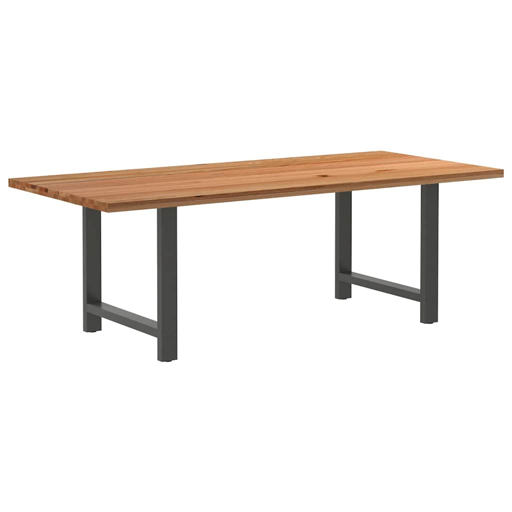 Eettafel rechthoekig 220x100x74 cm massief eikenhout lichtbruin