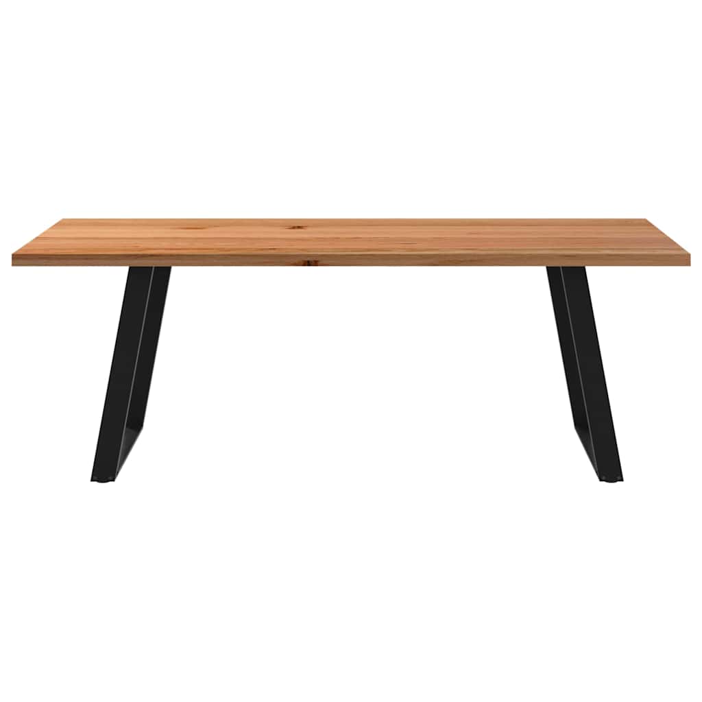 Eettafel rechthoekig 220x100x74 cm massief eikenhout lichtbruin