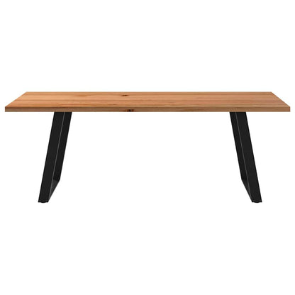 Eettafel rechthoekig 220x100x74 cm massief eikenhout lichtbruin