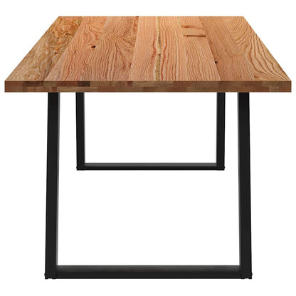 Eettafel rechthoekig 220x100x74 cm massief eikenhout lichtbruin