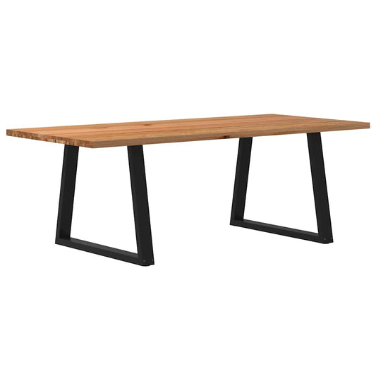 Eettafel rechthoekig 220x100x74 cm massief eikenhout lichtbruin