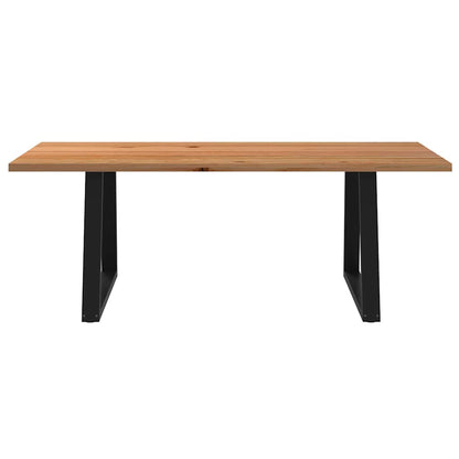Eettafel rechthoekig 220x100x74 cm massief eikenhout lichtbruin