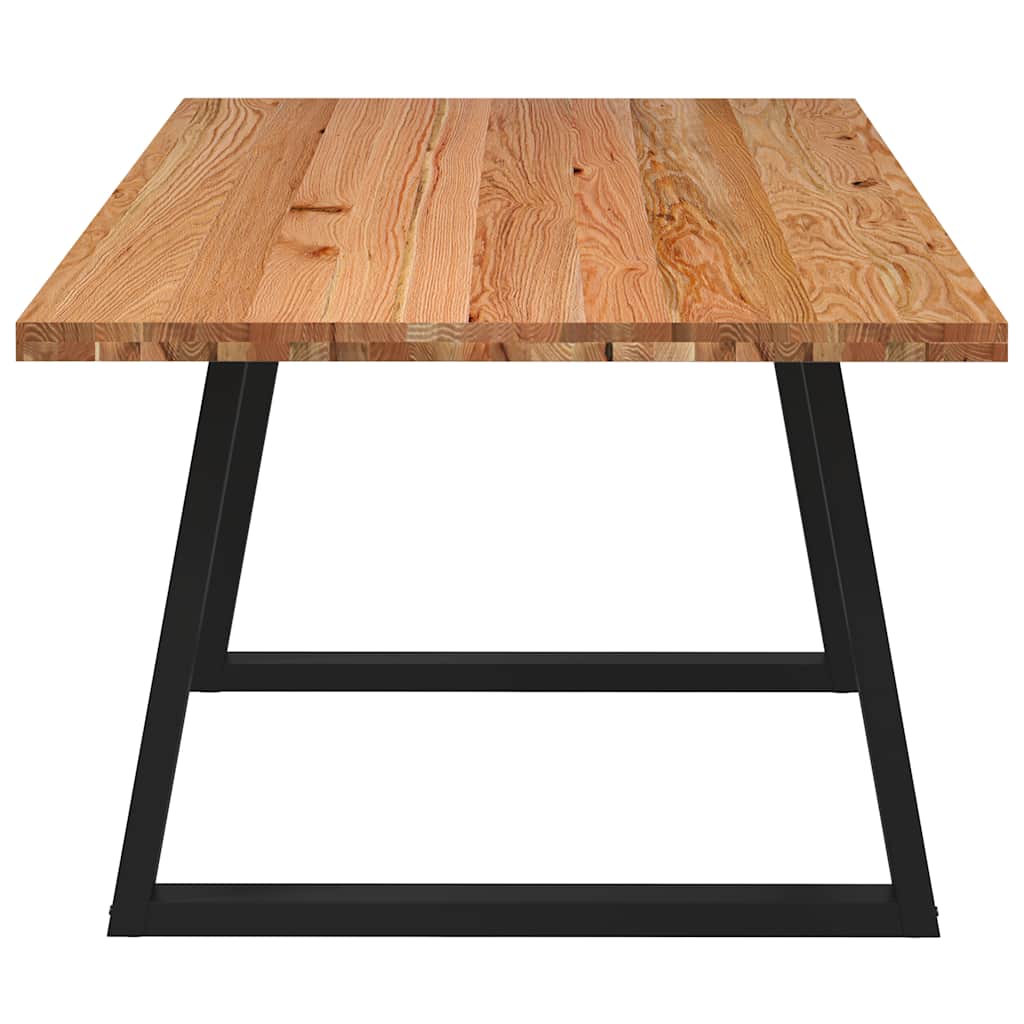 Eettafel rechthoekig 220x100x74 cm massief eikenhout lichtbruin
