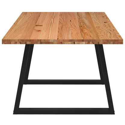 Eettafel rechthoekig 220x100x74 cm massief eikenhout lichtbruin