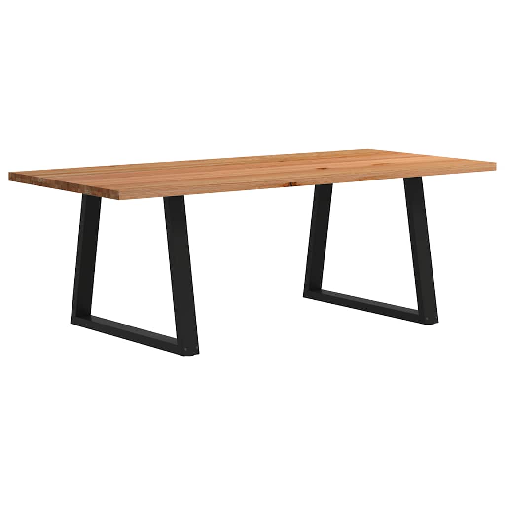 Eettafel rechthoekig 220x100x74 cm massief eikenhout lichtbruin