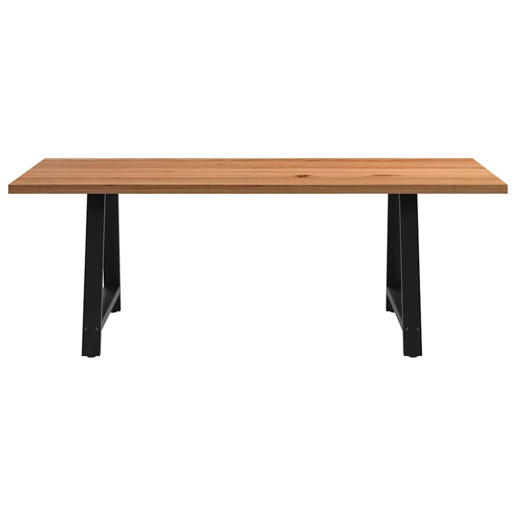 Eettafel rechthoekig 220x100x74 cm massief eikenhout lichtbruin