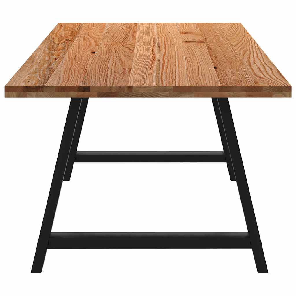 Eettafel rechthoekig 220x100x74 cm massief eikenhout lichtbruin