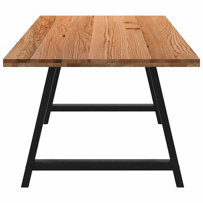 Eettafel rechthoekig 220x100x74 cm massief eikenhout lichtbruin